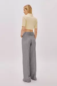 Candice Blue Linen-Blend Striped Pants